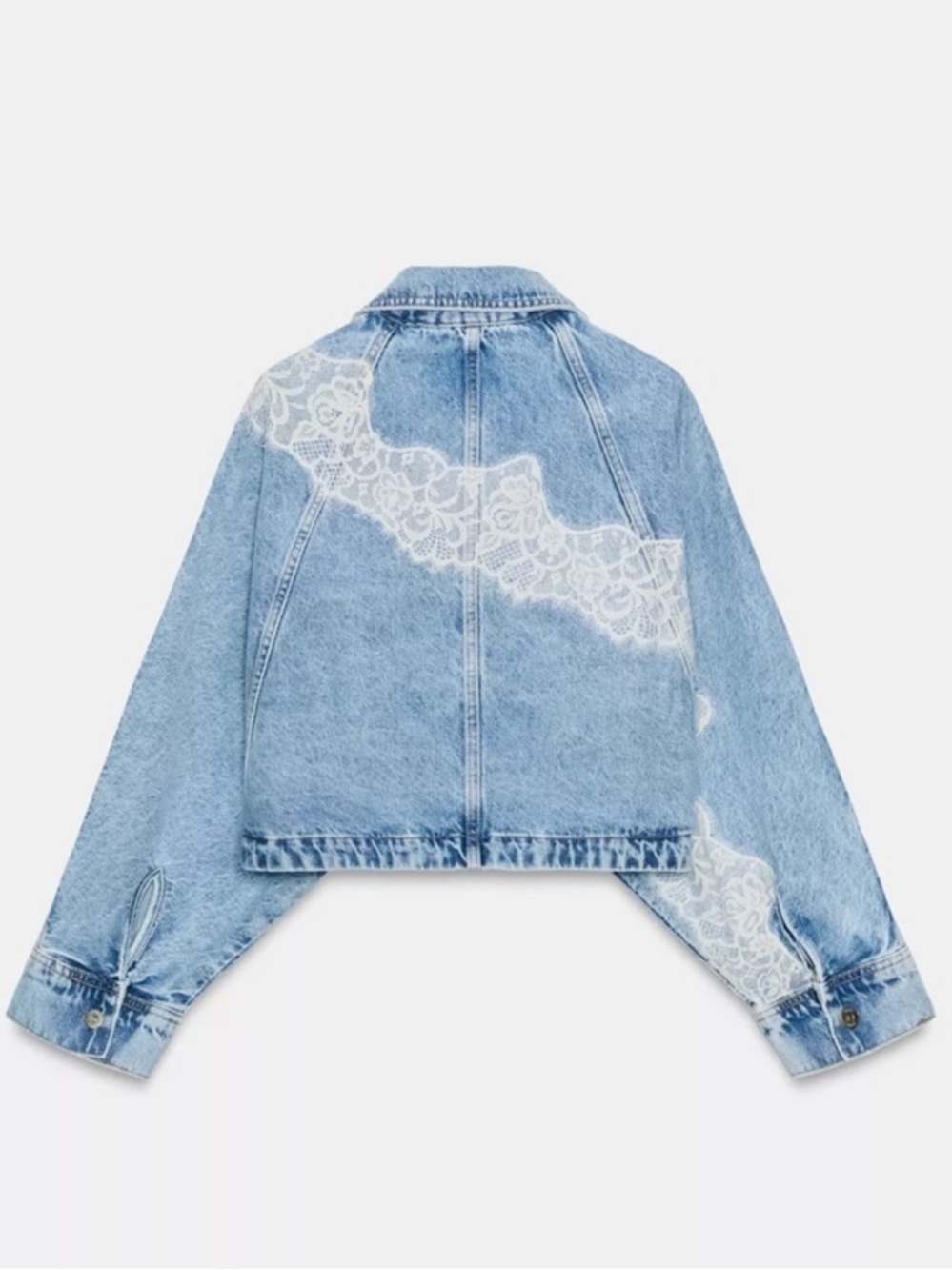 Zara Z1975 SHORT LACE DENIM JACKET SET - Picture 3 of 11